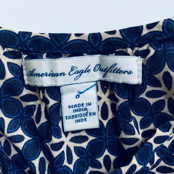 AMERICAN 🦅 OUTFITTERS boho purple and beige cotton top size 6 - Picture 3 of 11